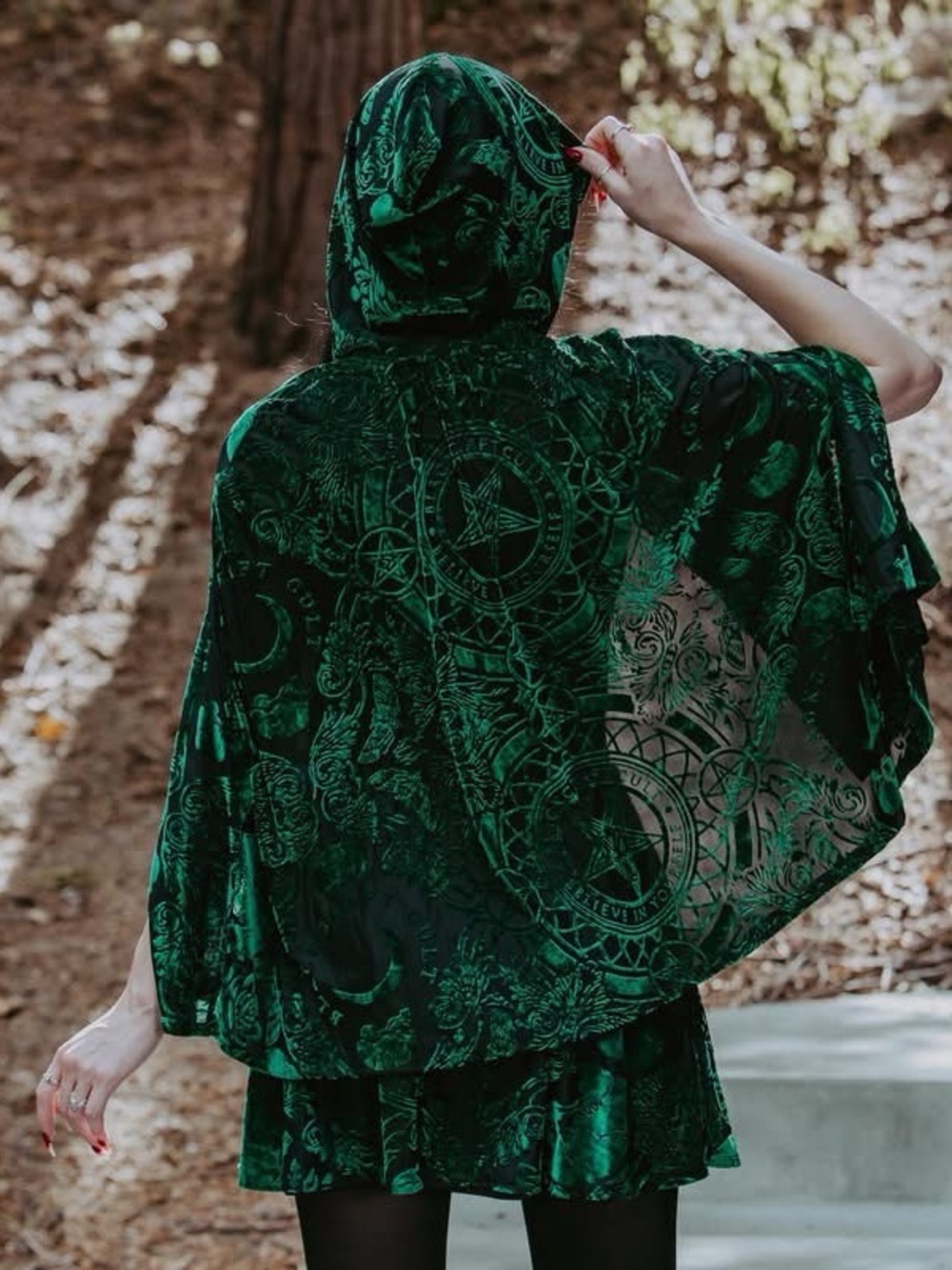 Black Craft Cult Baroque Velvet Hooded Cloak